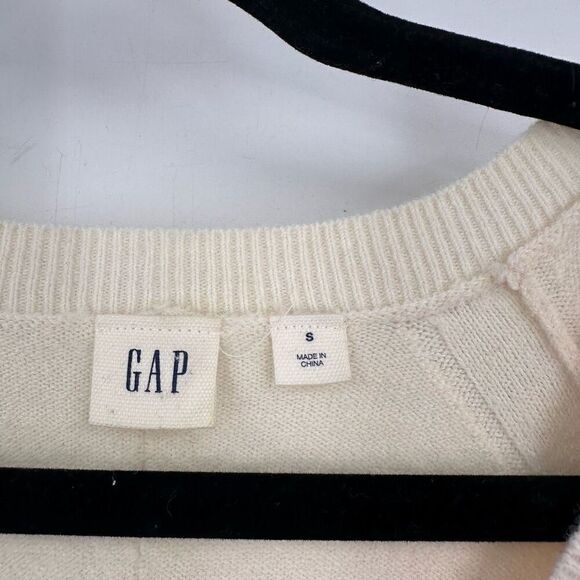 Gap Cashsoft V Neck Long Lightweight Pullover Sweater Size Small Cream Ivory - Picture 3 of 7